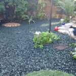 garden with lights Eco Chip rubber chippings