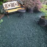 Eco Chip rubber chippings in garden