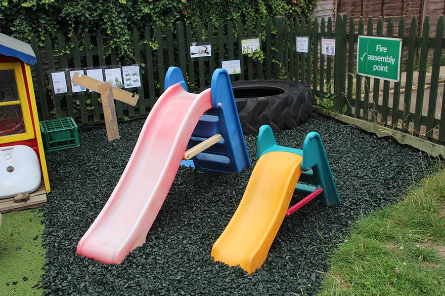 Nursery play area with Eco-Play rubber chippings