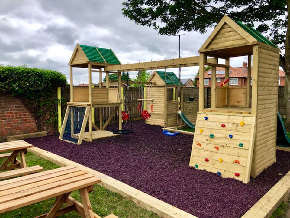 Playground with eco rubber chippings